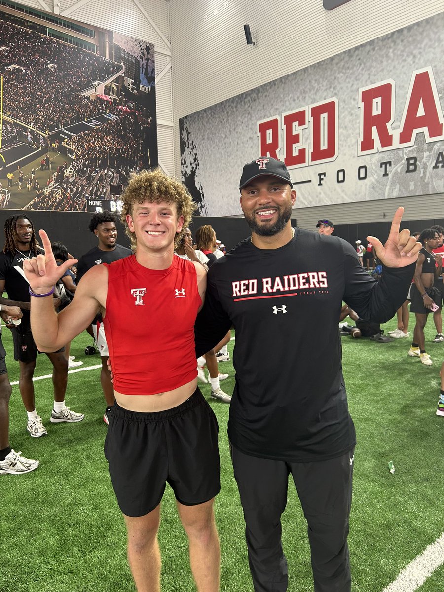 11OliverParsons's tweet photo. Had a great day at @TexasTechFB camp!!! Thanks to @CoachOverton_ and @COACHJUICE_  for helping me improve my game!!
@JoeyMcGuireTTU @CoachMason_1 @ChadDunnam @sandiefootball @SandieTrackAHS @CoachMathis_ @JVNYLFILMS @806hsscmedia https://t.co/RFSBHjg1bx