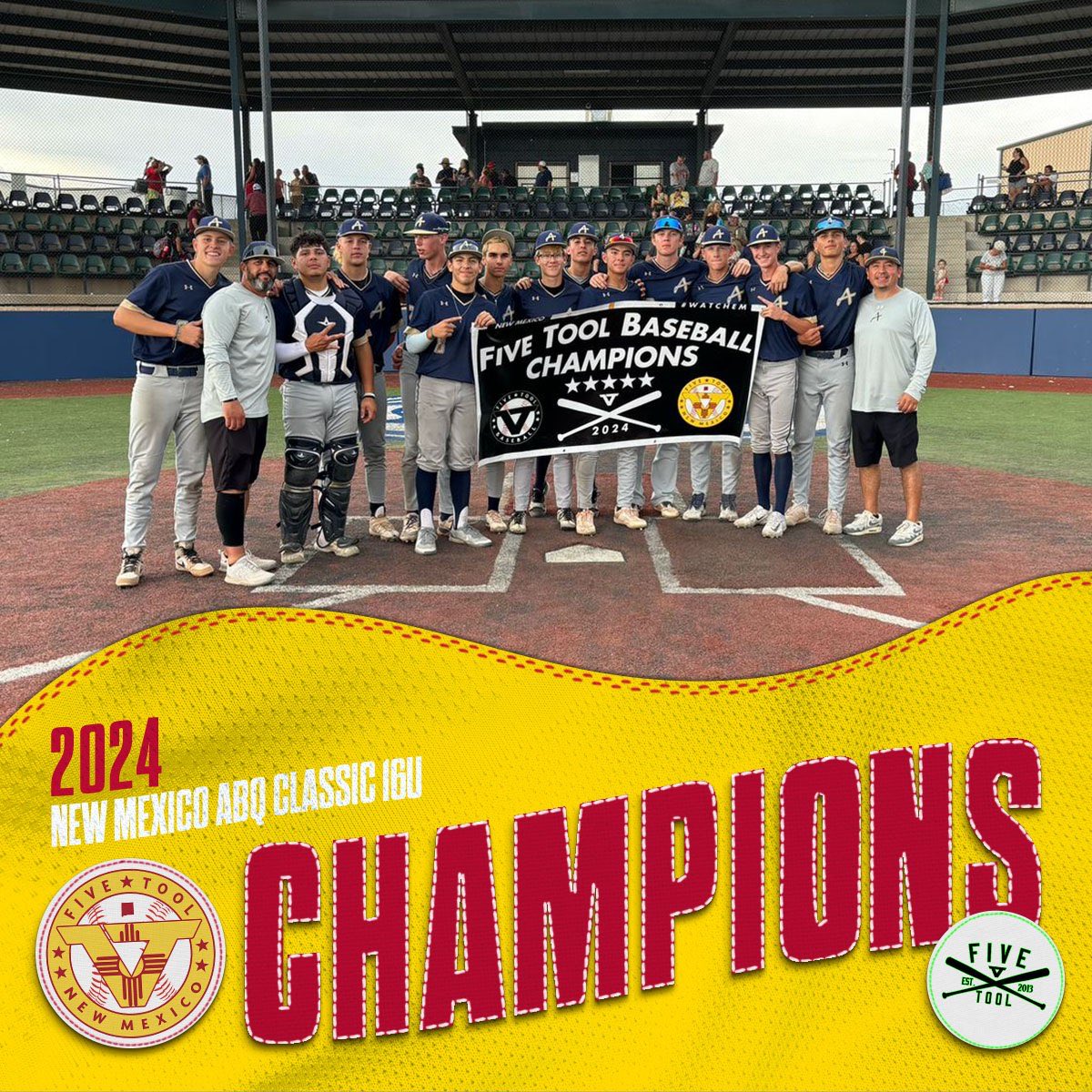 Five Tool New Mexico (@fivetoolnm) on Twitter photo 🏆CHAMPIONS🏆
Congrats to <a href="/AbqBaseballAcad/">Albuquerque Baseball Academy</a> 2026 - Navy on winning the 16U <a href="/FiveTool/">Five Tool Baseball</a> New Mexico ABQ Classic!
#WatchEm 🏆CHAMPIONS🏆
Congrats to <a href="/AbqBaseballAcad/">Albuquerque Baseball Academy</a> 2026 - Navy on winning the 16U <a href="/FiveTool/">Five Tool Baseball</a> New Mexico ABQ Classic!
#WatchEm