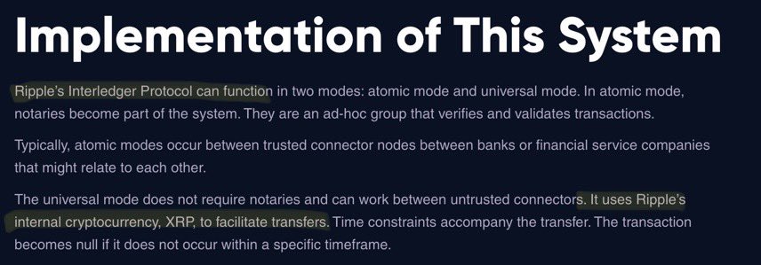 “Many of Ripple’s Technological solutions now rely on the INTERLEDGER PROTOCOL, more than the XRPL per se”

Because the world would never agree on one ledger, ILP was created to synchronize payments between different ledgers. 

Powered by XRP to facilitate transfers 🔑
