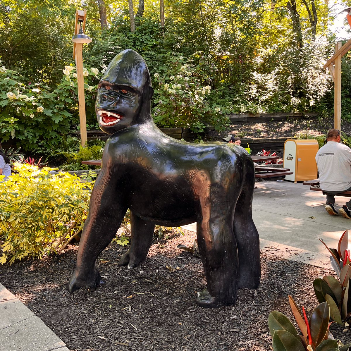 DannyMessinger's tweet image. First-timer thoughts on Worlds of Fun: top three attractions are (in order) Prowler, Mamba, and this magnificent statue.