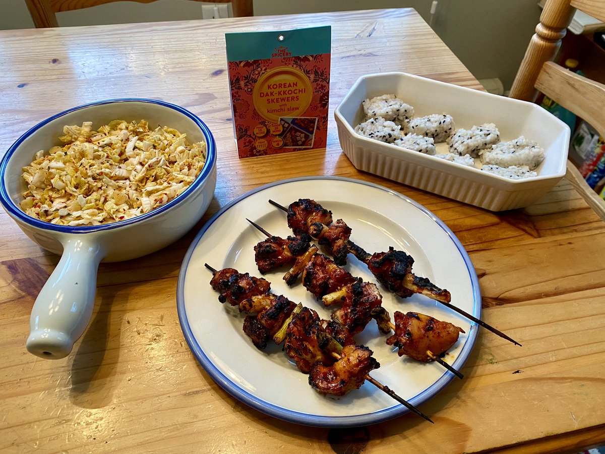 Korean dak-kkochi skewers with kimchi and sushi rice <a href="/the_spicery/">the spicery</a>