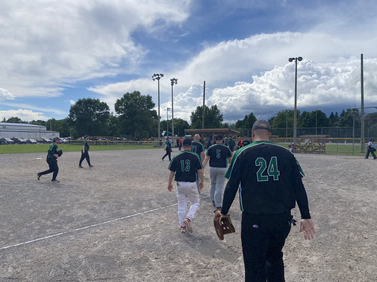 11-1 Winners in the GCMFL B finals! Derick Bulley with a 5-inning gem for the W, Doug Cranston and Jeremy Regan going yard. (Regan with the slam). Great weekend lads!