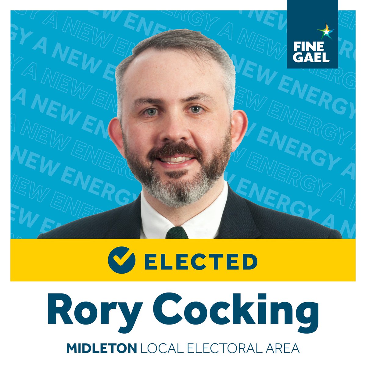 🗳️ELECTED: Congratulations to Rory Cocking on being elected to Cork county Council. #LE24