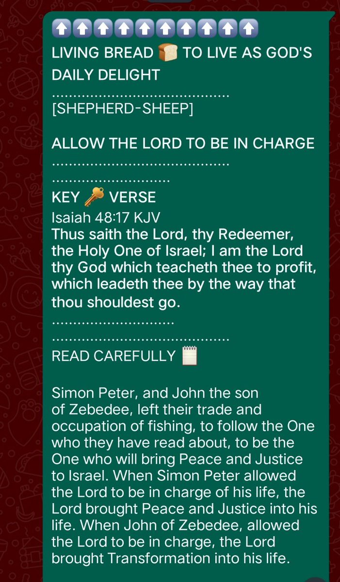 FavourFavo2's tweet photo. Allow the Lord to be in charge!

#LivingBreadToLiveAsGodsDailyDelight
#Transformation
#Growth https://t.co/gDLqqxbqjd
