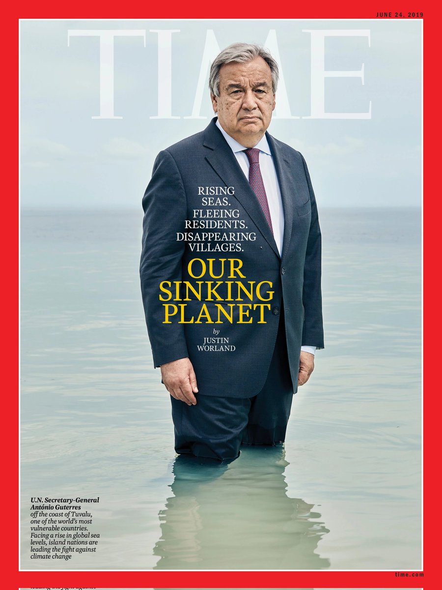 TruthMythLies's tweet photo. Boiling oceans... sinking planet... socialism... the world is in chaos with wars breaking out &amp; armies on the rise. This moron runs the United Nations. https://t.co/n4X9X2Slzt