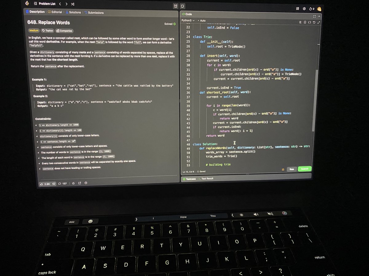 Ending my Sunday with some programming #leetcode