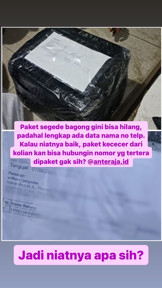 taaajja92's tweet photo. @AnterajaCare @anteraja_id mana nih pertanggungjawabnya?? https://t.co/nnTE99RAt7