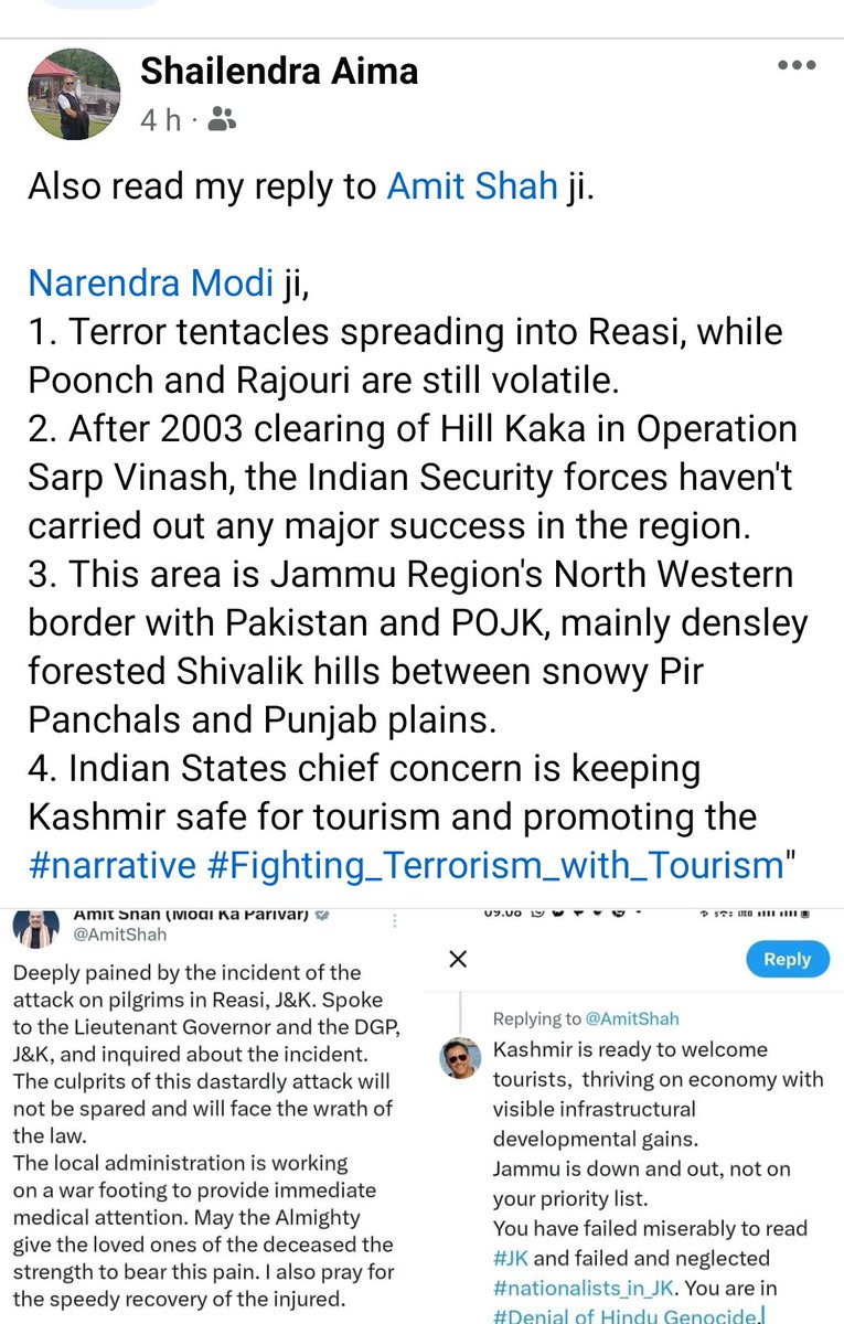 ShailaimaAima's tweet photo. @AmitShah @AmitShah you have failed nationalists in JK. You are in #denial of #HinduGenocide. https://t.co/jB9sczlYhh