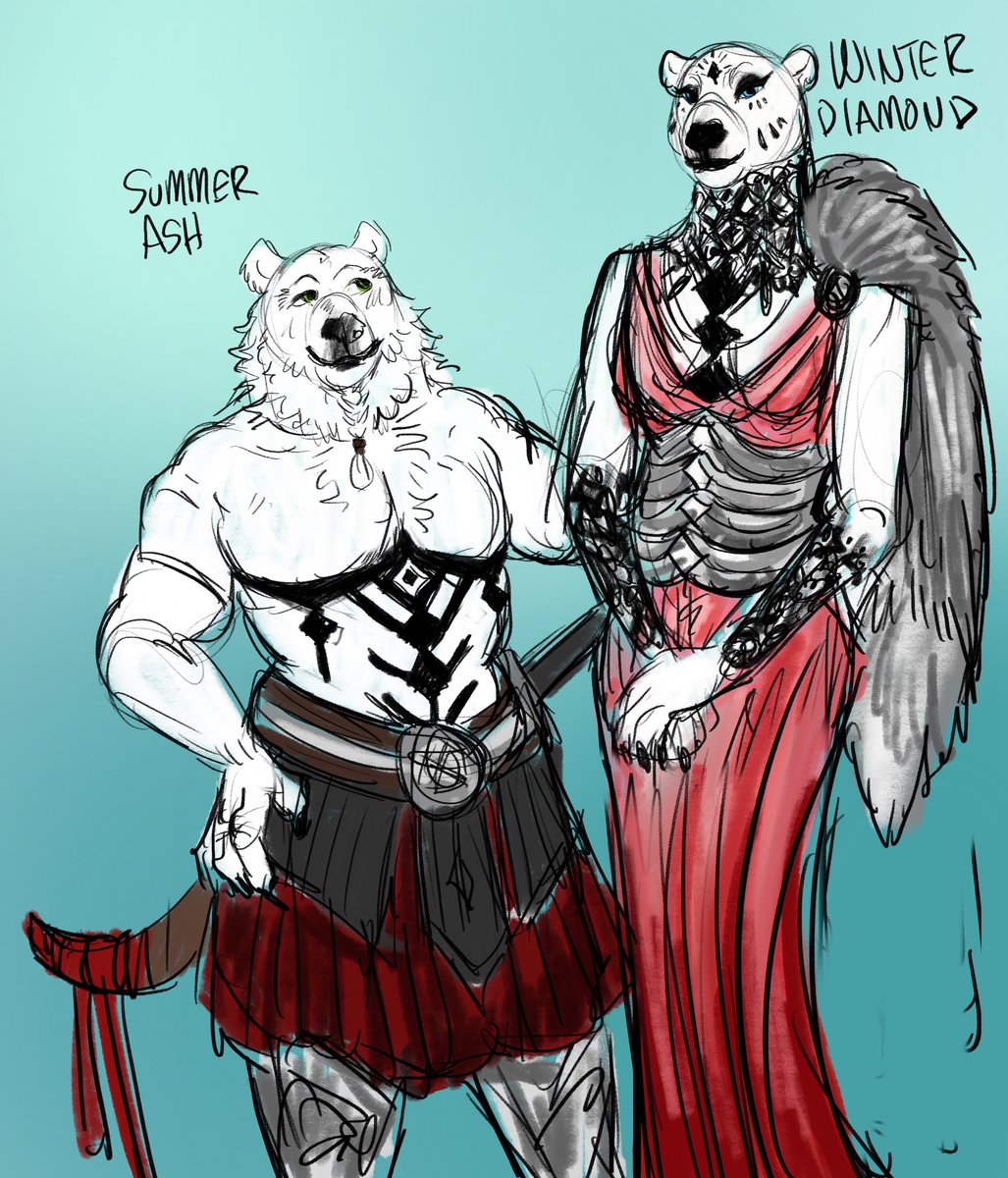 T4T Claw and Voice of Koda. Names are very deliberate: carbon turns to diamonds, wood to ash. They look at each other like they know they will find and love one another again and again regardless of the reincarnation.