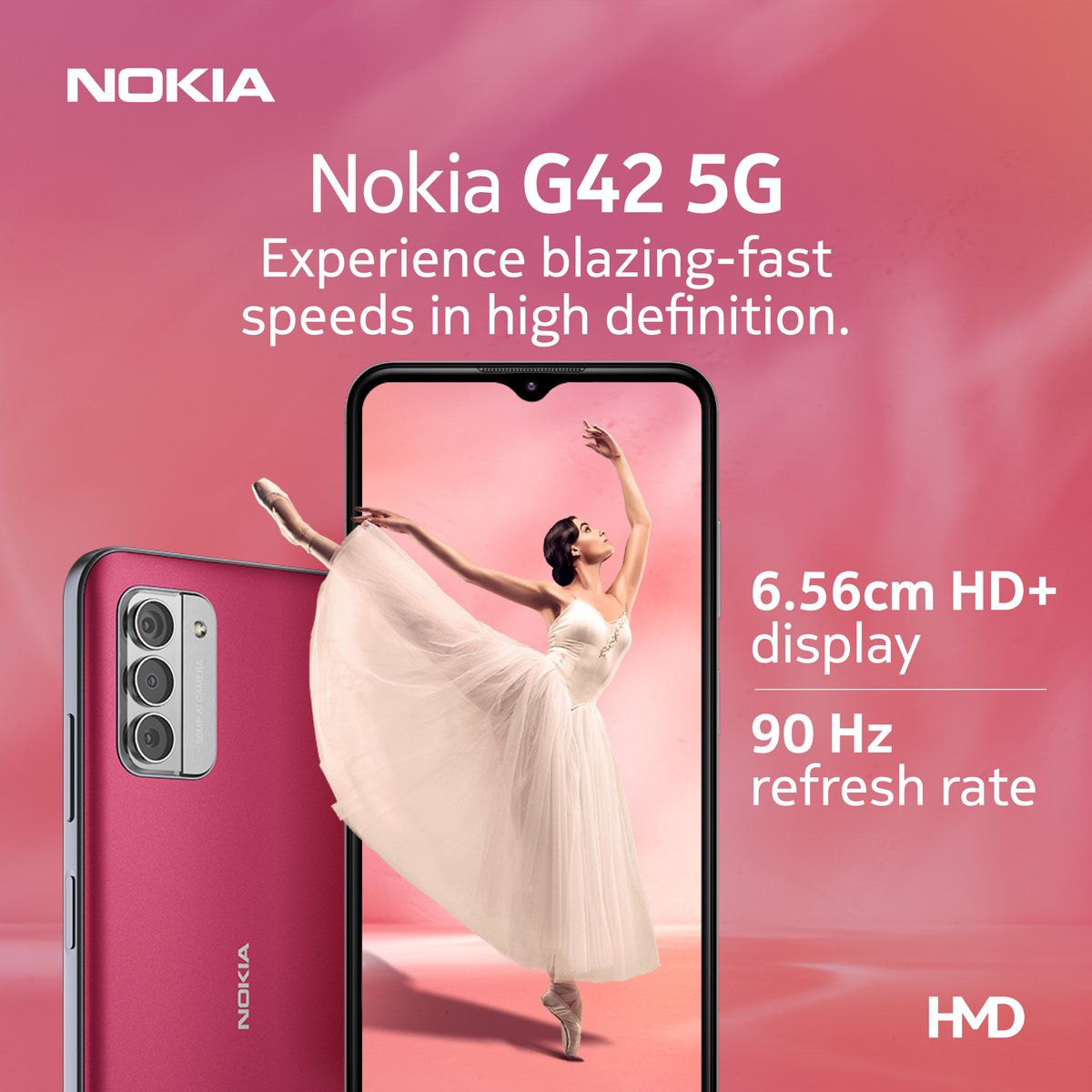 HMDdevicesIN's tweet photo. Behold peak performance and stunning clarity like never before! With Nokia G42 5G’s 6.56cm HD+ display and 90Hz refresh rate, you get unmatched clarity and speed at your fingertips.
#NokiaG42_5G #Nokiaphones #Nokiasmartphones https://t.co/pTzwlE50Lk