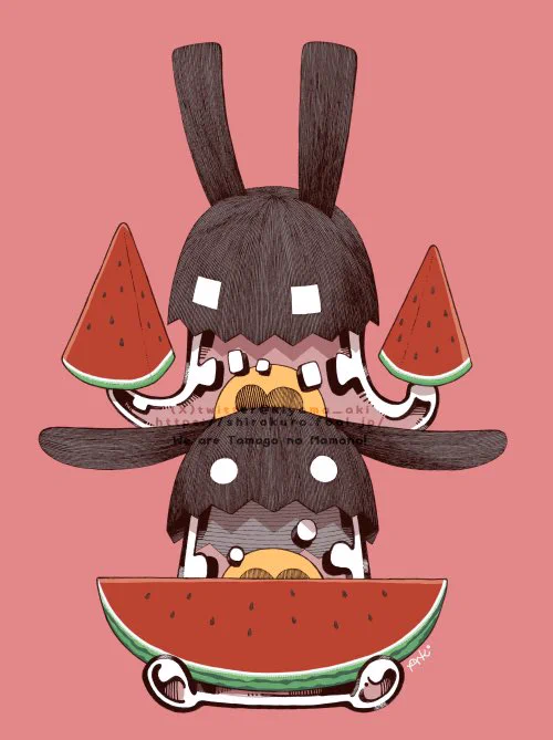 スイカ#タマゴノマモノ#イラスト 