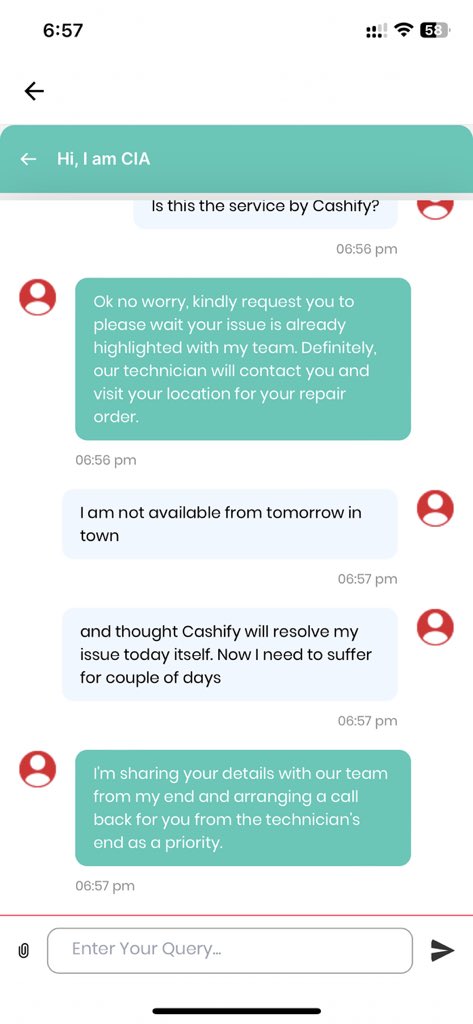 milleniumvivek1's tweet photo. @Cashify
I am so depressed with the service they claim usually to repair the phone at home. I booked service and assigned agent asked me to come to shop. Cashify should not claim to repair at home. Spoken two times with customer care but nothing happened. https://t.co/mSEr4HujdG