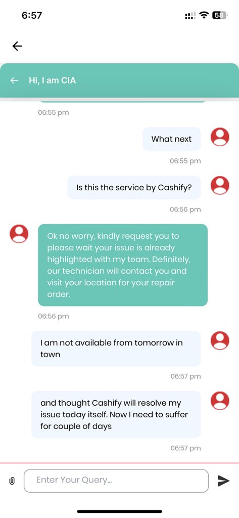 milleniumvivek1's tweet photo. @Cashify
I am so depressed with the service they claim usually to repair the phone at home. I booked service and assigned agent asked me to come to shop. Cashify should not claim to repair at home. Spoken two times with customer care but nothing happened. https://t.co/mSEr4HujdG