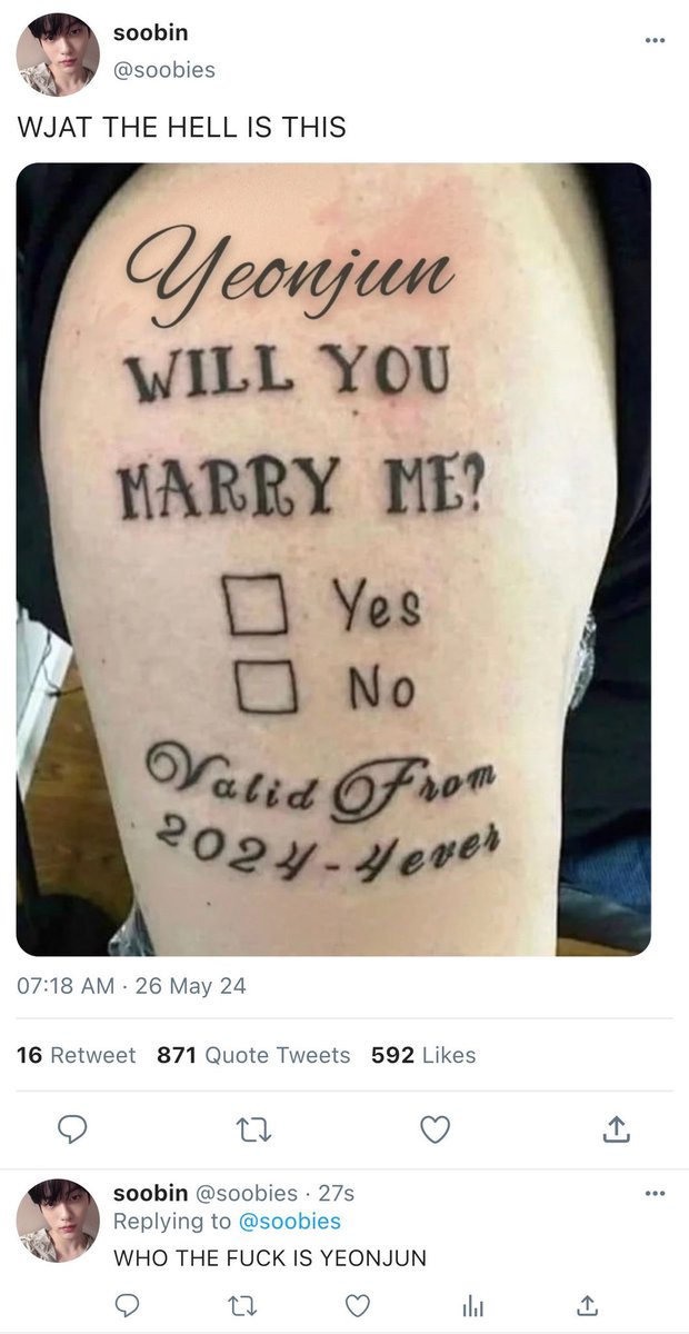 mournIove's tweet photo. 🔞 mini yeonbin au

or, drunk sb decides to get a tattoo from yj https://t.co/NCC2pNLJCs