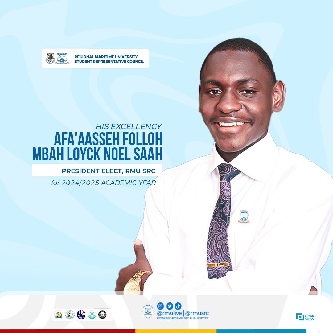 rmu_src's tweet photo. Congratulations @N_loyck , President elect ,RMU SRC 2024/25 🎊🎊 https://t.co/gUtVJyGBxK