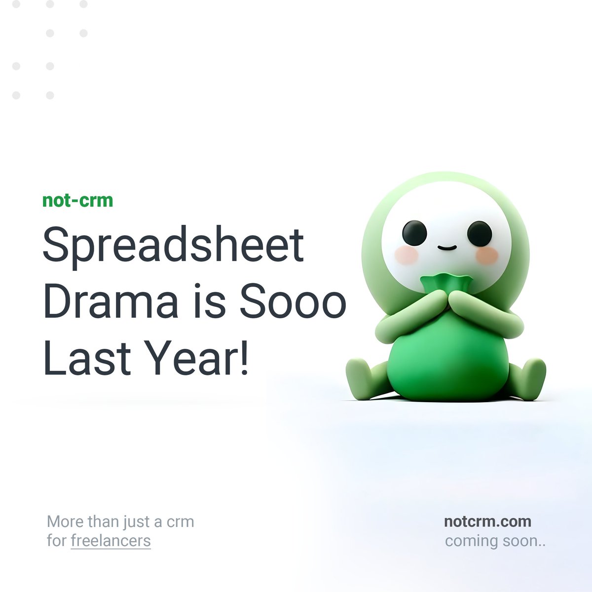 notjustacrm's tweet photo. nayyyyyy to spreadsheet, 😆 heyy to "not crm". All your freelancing chaos organized.

#app #startup #mobileapp #business #dev https://t.co/Yj5RhFXNDQ