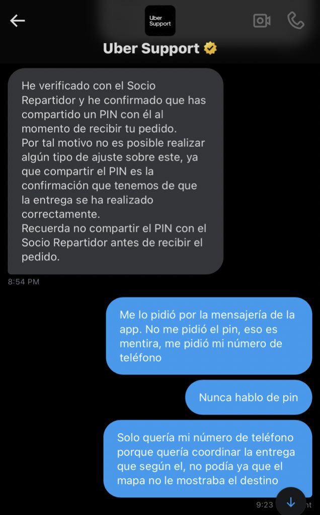 OsmarMR19's tweet photo. @Uber_Ecuador Gracias por nada. Básicamente el repartidor tiene la última palabra y no el cliente que está PAGANDO por el servicio. Muchos ni saben que sus números de teléfono son su PIN.
Paupérrimo servicio. 🤡 https://t.co/psOaWumoh5