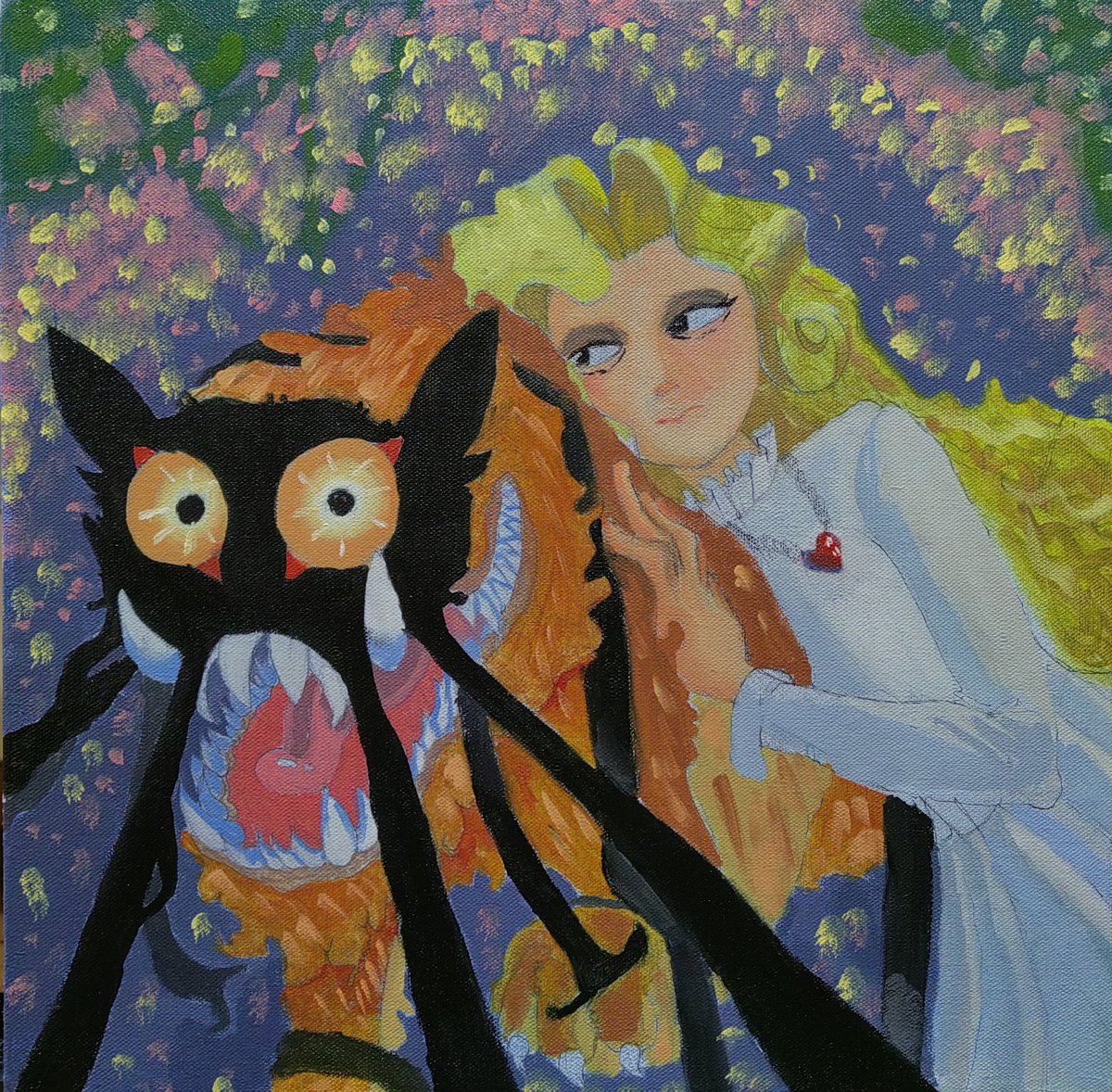 AvienNoir's tweet photo. "Just a Dream Tiger" 

We were tasked of painting something for our finals, and I decided to paint @govy9807's Tiger because I think it's design is really awesome!!

#oilpaint #art #traditionalart #Fanart https://t.co/jbceiG0iH0