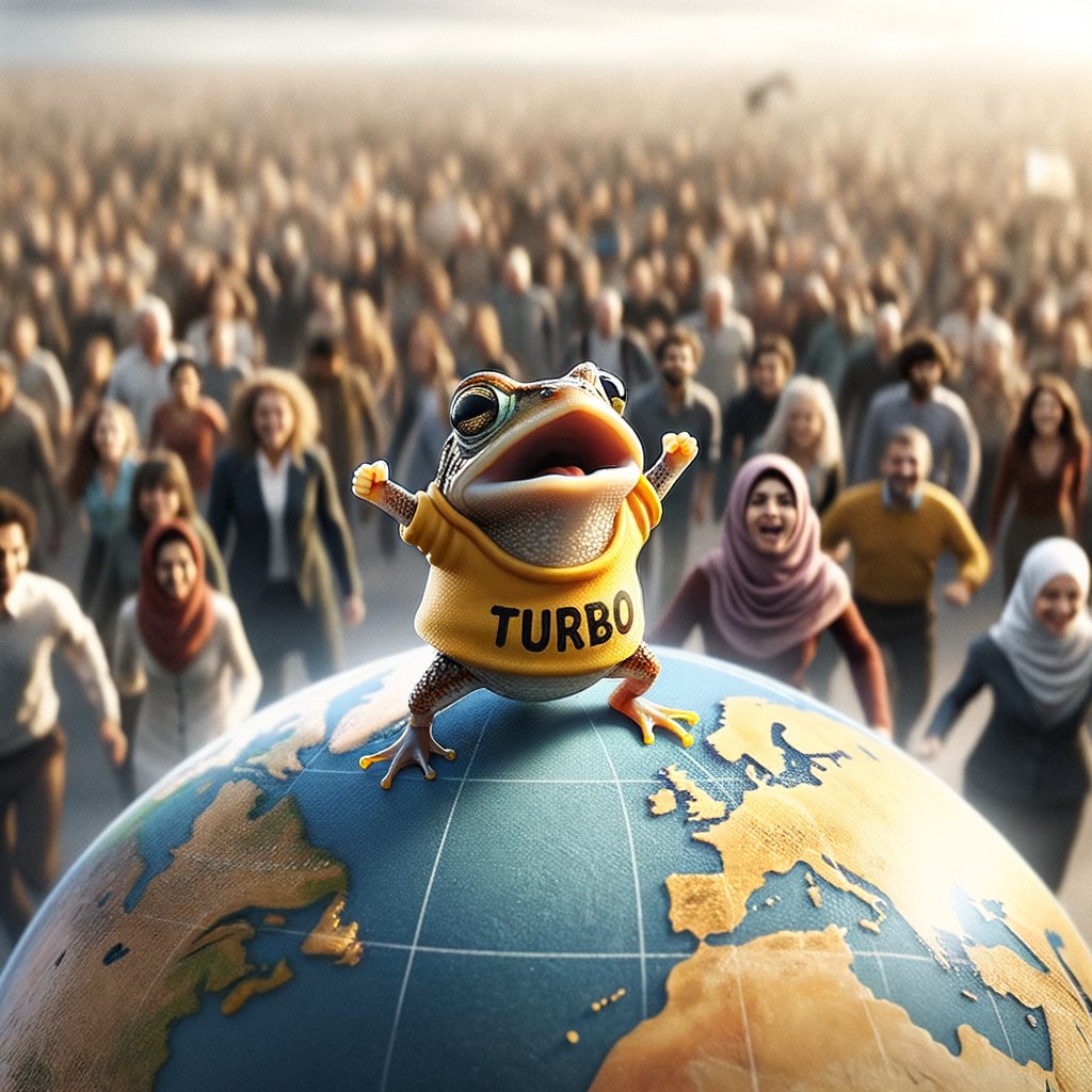 Let's conquer the world #together...
The whole #crypto world...
Together we can do it...

$Turbo <a href="/TurboToadToken/">Turbo 🐸</a> #TurboRevolution #PeoplePower #memecoin #TopMemeCoin2024 #BULLRUN2024 #justbuyatoad #turbo #wearecoming #TurboFam #Turbocommunity #TurboToad