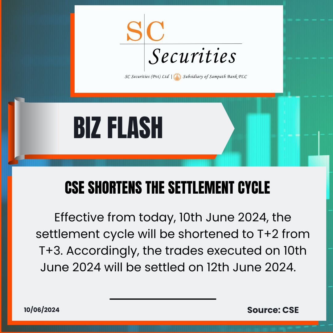 #CSE SHORTENS THE SETTLEMENT CYCLE 
<a href="/SriLankaTweet/">Sri Lanka Tweet 🇱🇰</a>