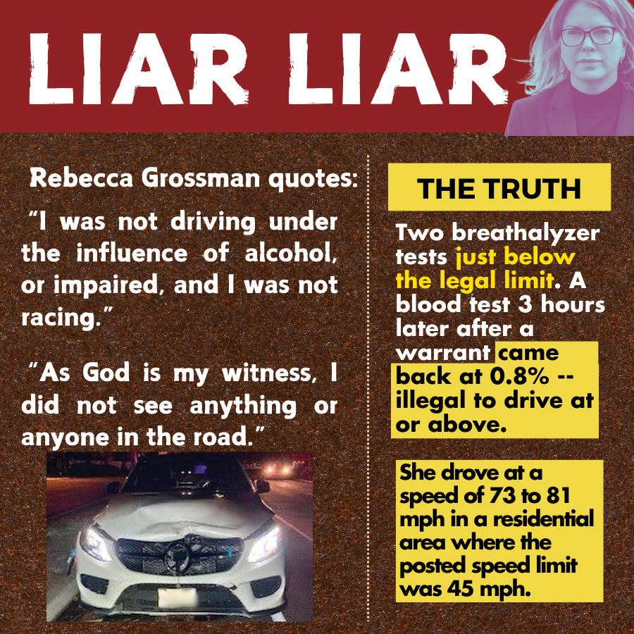 Jimmy98088272's tweet photo. #RebeccaGrossman wrote to the judge that she โwas not driving under the influence of alcohol or impaired, and I was not racing.โ Liar!
I'm happy that sentencing is tomorrow and we can move past the defense's game-playing and Grossman's outlandish statements. #MondayMax https://t.co/5lGIeMS5ke