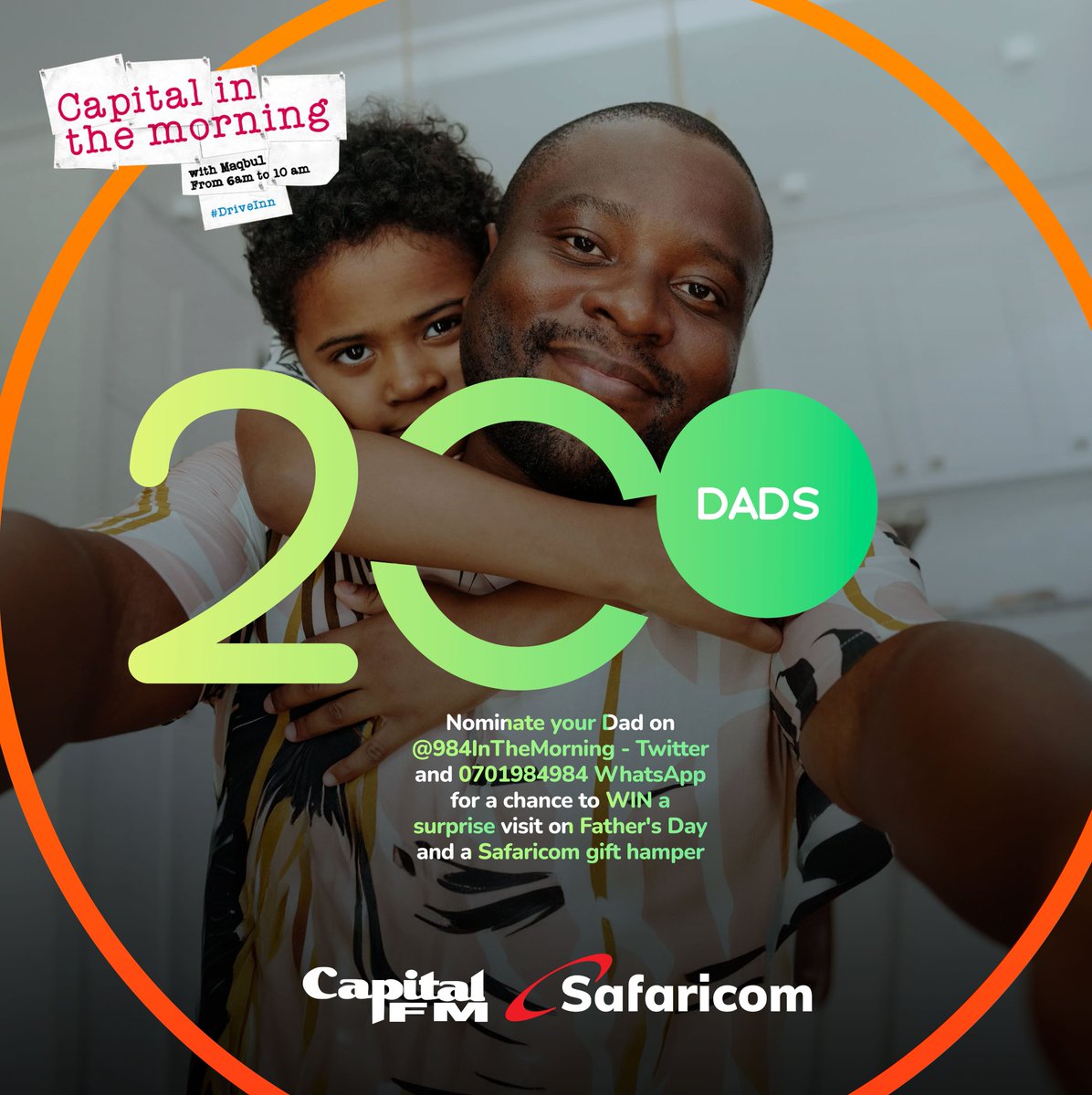 984inthemorning's tweet image. Nominate Your dad Here On X or on WhatsApp 0701984984 to win a surprise in person visit on Father’s Day courtesy of @SafaricomPLC with a gift hamper   
#FathersDay #LifeElevated
