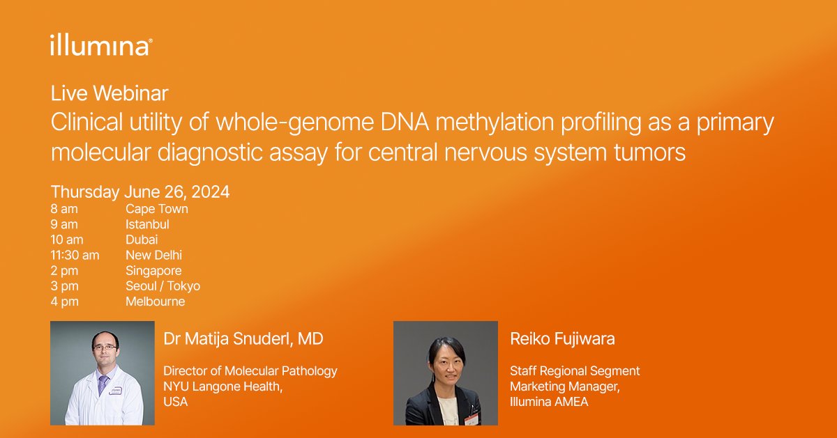 PremasLifeSc's tweet photo. In this webinar, Dr Matija Snuderl- Director of Molecular Pathology will share his experience on how DNA methylation testing can be used in understanding the biology of central nervous system tumors. Register now: https://t.co/mfSLpUNojJ
#methylation #methylationprofiling https://t.co/31YaNXHJ4B