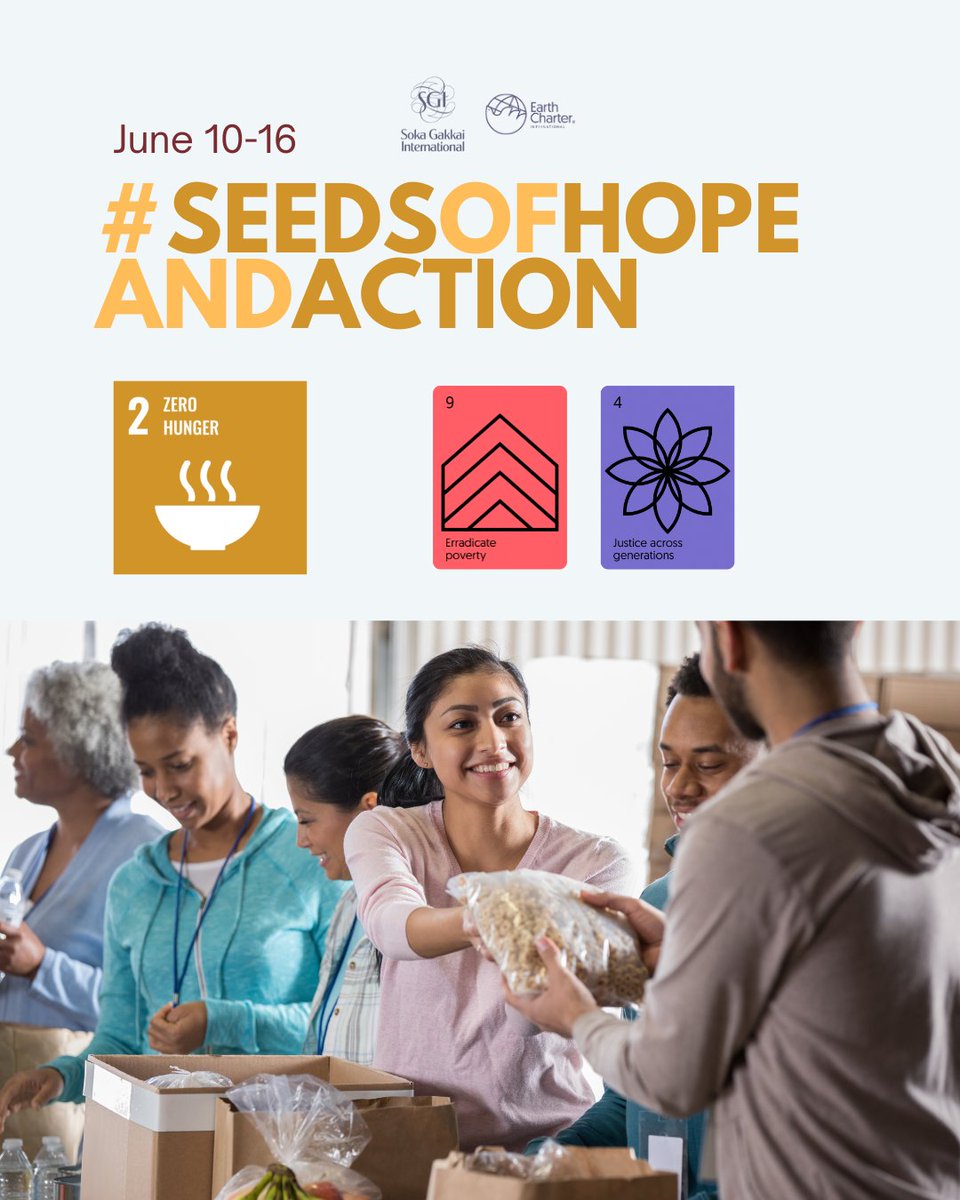 seedsofhopeanda's tweet photo. Week 9: #SeedsofHopeandAction Bingo Challenge🥗
This week, we focus on "Zero Hunger" (SDG 2)!

The Earth Charter emphasizes:
EC Principle 4: Eradicate Poverty🧀
EC Principle 9: Justice Across Generations🍣

#SeedsofHopeandAction #YourCountry #SDG2 #ECPrinciple4 #ECPrinciple9 https://t.co/Gmu7HKAHdU