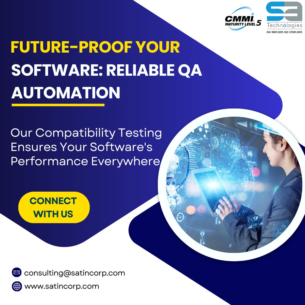 SatechGlobal's tweet image. Future-proof your software with QA Automation. Stay ahead with systems that evolve, ensuring your product remains top-notch and technologically adept.

#FutureProof #QAautomation #satechnologies #sat

Visit - satincorp.com/qa-automation/ 

Connect with us:
consulting@satincorp.com