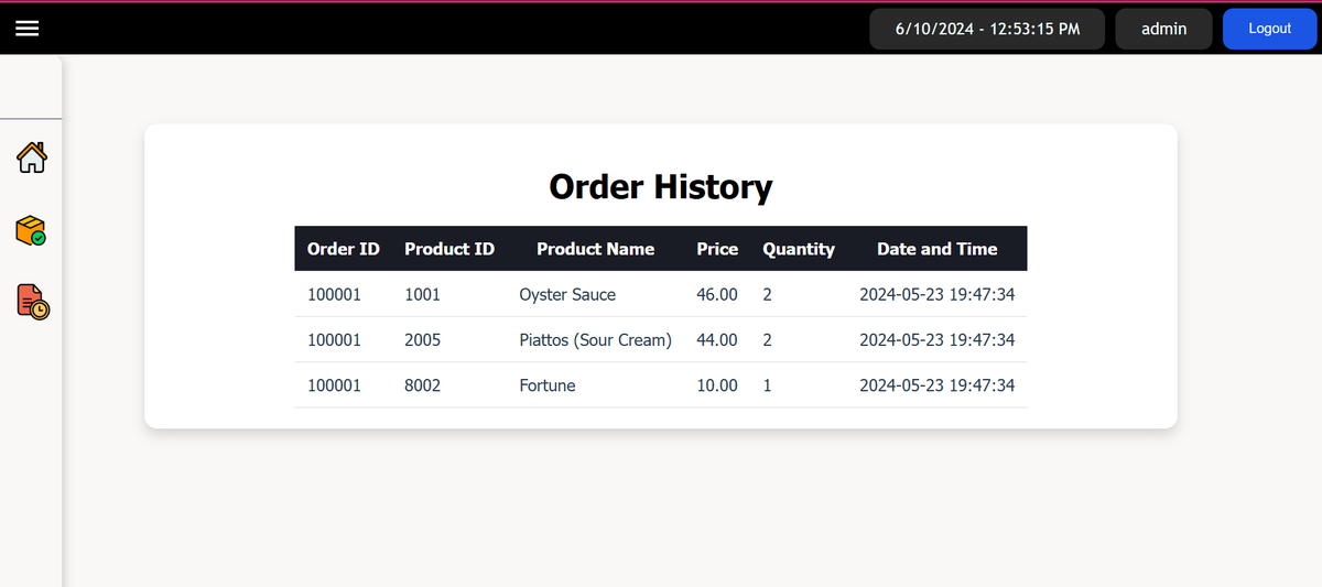 cuissont's tweet photo. 5/19/24 (2/2)

There's a major flaw in this program that took a toll on our final project grade. A user could enter any number on the "Amount Tendered" textbox and it would still be a successful transaction (i.e., it would be seen on the "Order History" page). https://t.co/z6UMM1fEHx