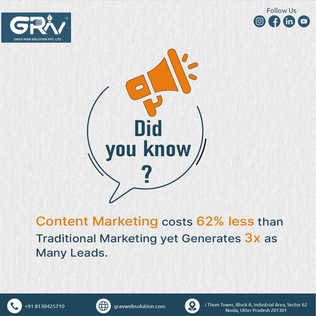 gravwebsolution's tweet photo. Did you know? Content marketing costs 62% less than traditional marketing and generates 3x as many leads! 📈
.
𝐅𝐎𝐑 𝐌𝐎𝐑𝐄👇
📞+𝟗𝟏 𝟖𝟏𝟑𝟎𝟒𝟐𝟓𝟕𝟏𝟎, 𝟖𝟖𝟎𝟎𝟖𝟕𝟑𝟎𝟓𝟔

https://t.co/2XMmTx08SW
#GravWebSolutionpvtltd #Marketing #ContentMarketing #LeadGeneration https://t.co/b2bYdnD7kf