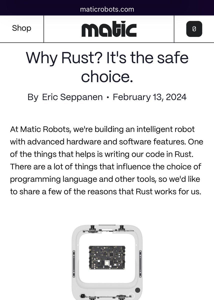 Why Rust is the safe choice in robotics?