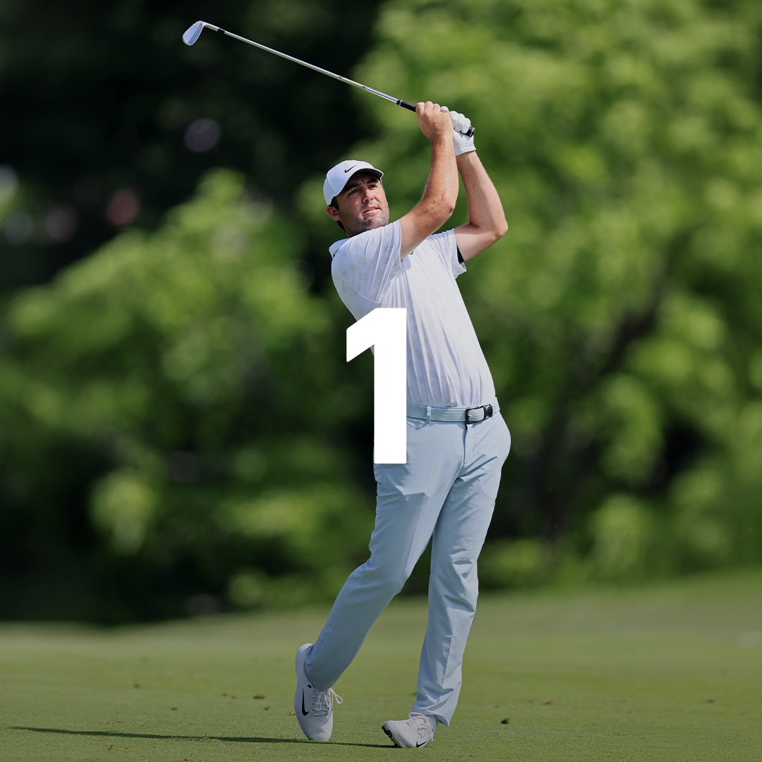 TaylorMadeGolf's tweet photo. An exclamation point on the 72nd hole. 💪 

Scottie Scheffler led the field in both Strokes Gained: Total and Strokes Gained: Approach en route to his fifth victory of the season. 

World No. 1 now heads to Pinehurst and the U.S. Open with major momentum. #Qi10Driver https://t.co/Hu0IcSWenz