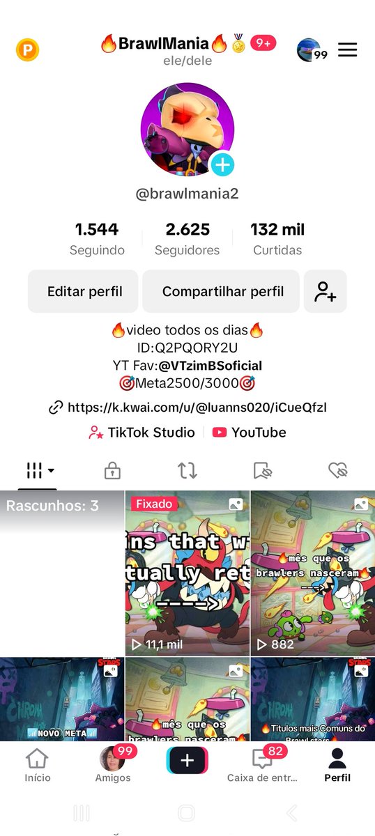 Posto todos os dias no meu tiktok