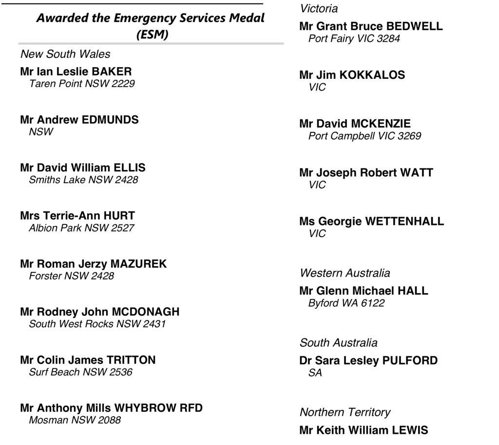 Royal Flying Doctor Service SA/NT Aeromed Teams (@rfdssant_egmmrs) on Twitter photo Congratulations to all our friends in state ambulance & emergency services & <a href="/Stjohnnt/">St John Ambulance Australia NT</a> <a href="/stjohn_wa/">St John WA</a> receiving honours today!
Read more about the winners here: gg.gov.au/sites/default/…
Read more about eligibility here:
gg.gov.au/sites/default/… Congratulations to all our friends in state ambulance & emergency services & <a href="/Stjohnnt/">St John Ambulance Australia NT</a> <a href="/stjohn_wa/">St John WA</a> receiving honours today!
Read more about the winners here: gg.gov.au/sites/default/…
Read more about eligibility here:
gg.gov.au/sites/default/…