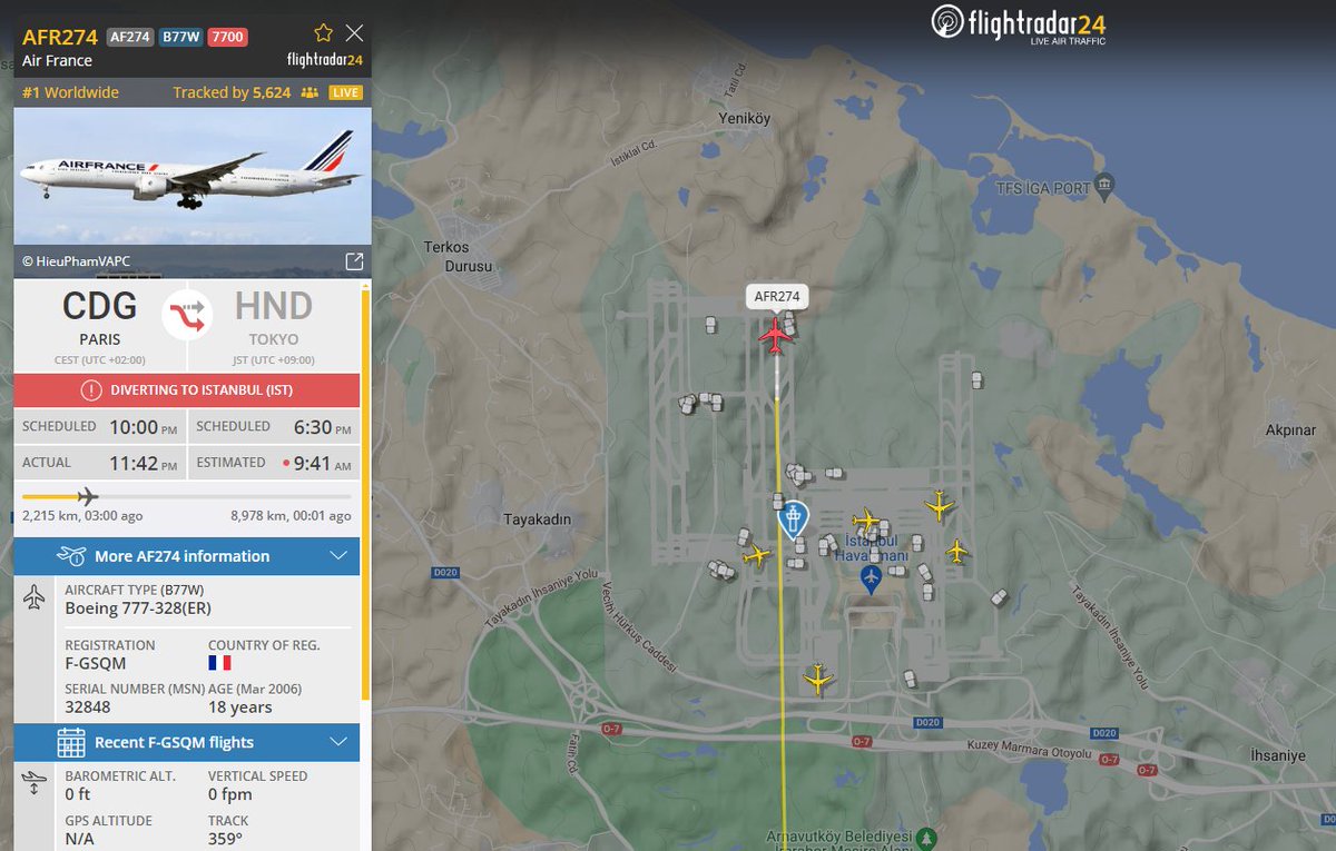 Emergenza24's tweet photo. 🟢UPDATE [10.06-02:42] #aeroporto di #Istanbul #Airport #IST 

ATTERRATO IN EMERGENZA GENERICA 7700 

#aereo Boeing 777-328(ER) #AirFrance volo #AFR274 #AF274 #B77W decollato da #Parigi #Paris #CGD e diretto a #Tokyo #HND 
#emergenza7700 #squawk7700
Informazioni: https://t.co/w6SqRagCR0