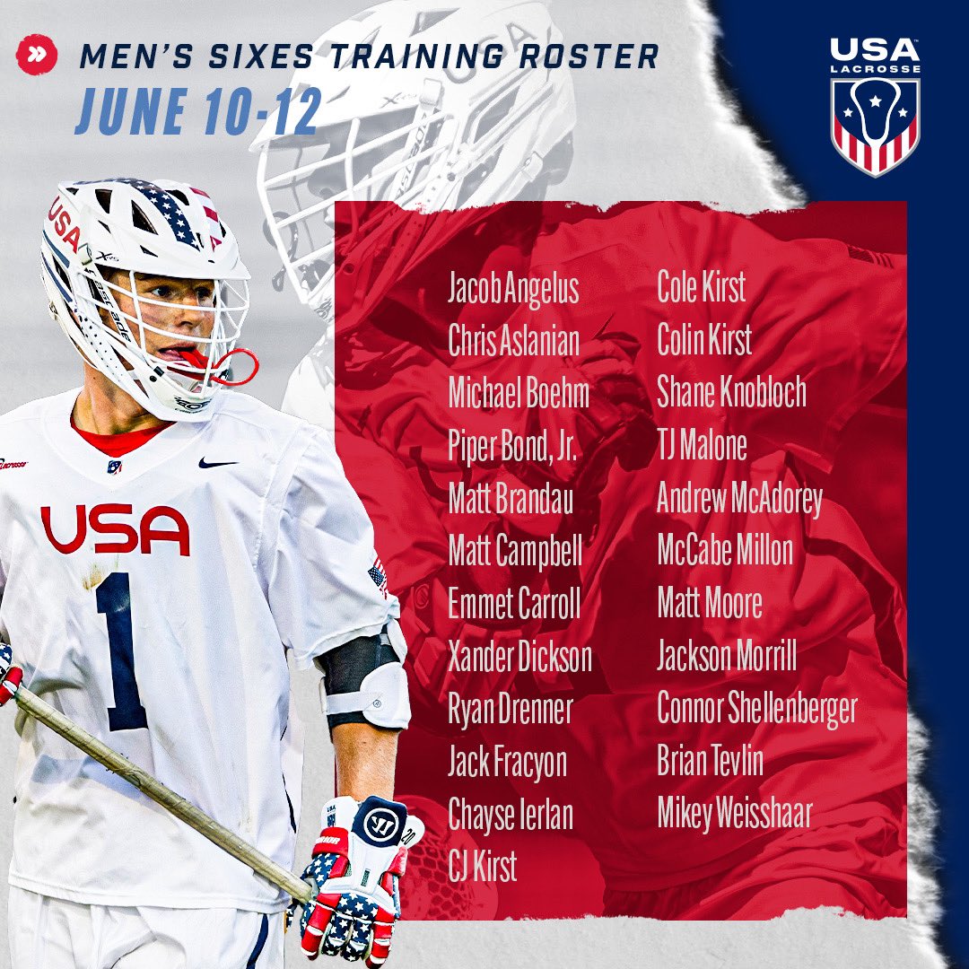 THE SUMMER OF SIXES BEGINS 🇺🇸

Here are the 23 men selected for the U.S. Sixes Training Camp at USA Lacrosse HQ. Comment 👇 who you’re most pumped to see.