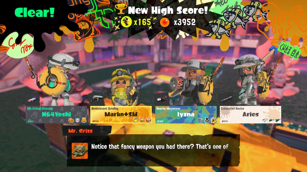 OniTheDemon1's tweet photo. Good games to the randoms i played with #Salmonrun #Gold #Sr #Highscore #Splatoon3 #NintendoSwitch https://t.co/vD6VRXA18o