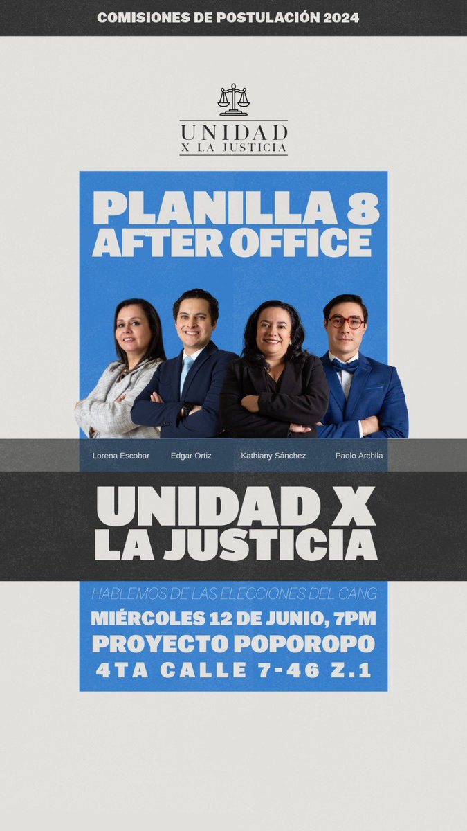 edgar_ortizgt's tweet photo. Gracias a todos por su apoyo a la #Planilla8. 

Viene semana con actividades en Guate (miércoles) y Cobán (viernes).

👉Nos vemos este miércoles a las 7pm en Proyecto Poporopo.

#Unidadxlajusticia #CANG https://t.co/FOJHiUAnEw