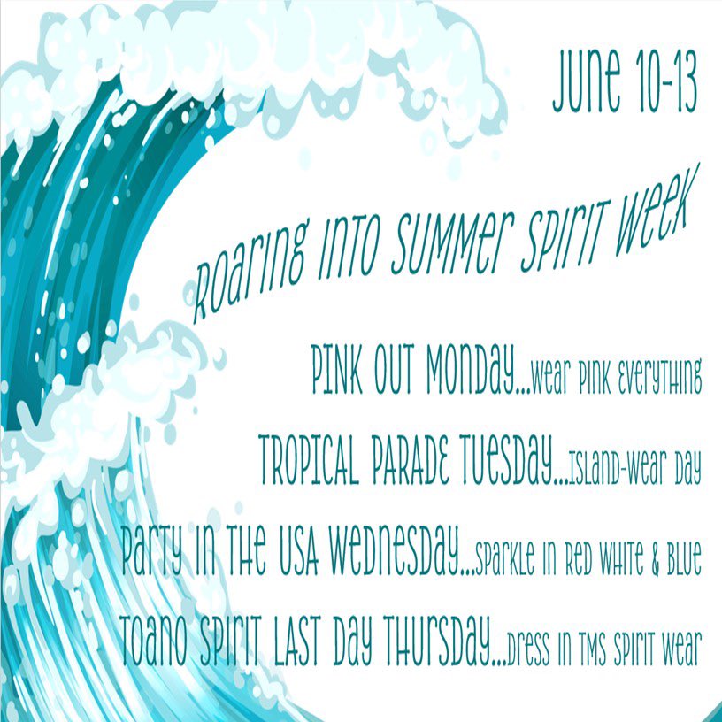 Countdown to summer break starts with a Tiger Spirit Week. #Toano #ToanoIs #WeAreWJCC
