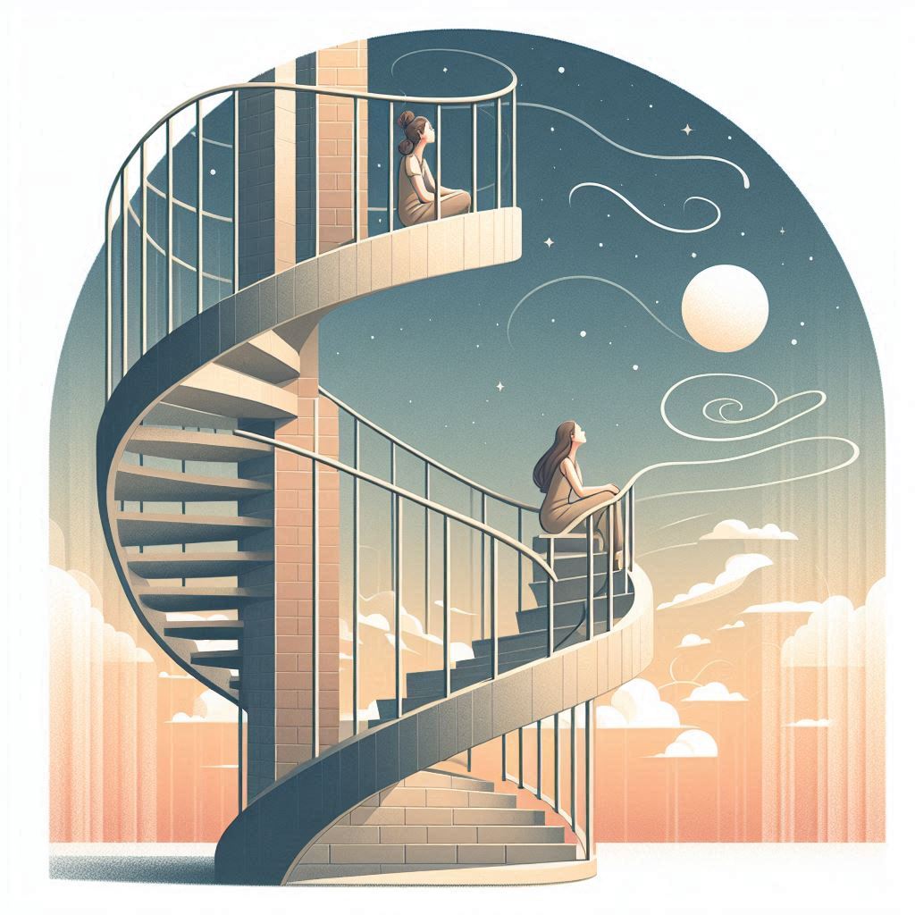 ライター3か月目。この間なんど天井を見上げたでしょう。「私ライターやっていける？」「そもそも向いてなかった？」でも、こんなとき思い出すのは「らせん階段」。いまの悩みは、きっと1か月前より、半年前より成長した場所からの悩み。下がったように感じても、ゴールはきっと高い場所へ続いてる。