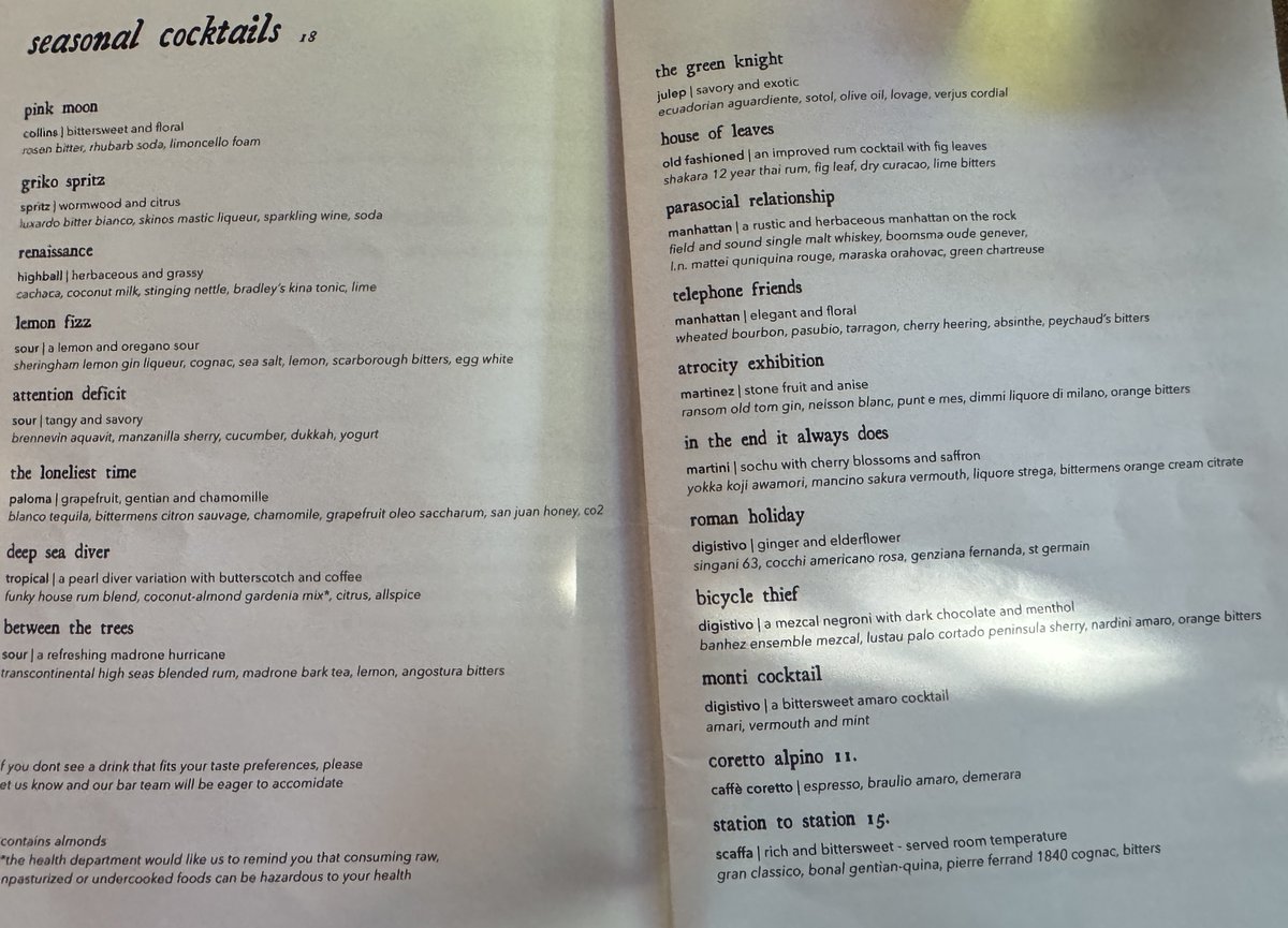 drink_city's tweet photo. Back at https://t.co/iOZpgIcXBk, ๐ฏ with the #Renaissance (tastes like a sprite if you can believe it) and me with #HouseOfLeaves
#BackBar and #BoozeMenu for you. https://t.co/oht8Qj8XfN