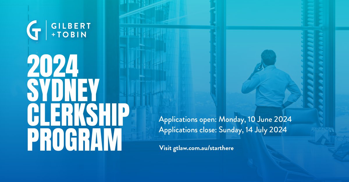 2024-25 NSW Summer Clerk applications NOW OPEN 🤗 Are you in fourth or final year of your law degree? #OpportunityStartsHere Apply now: gtlaw.com.au/starthere