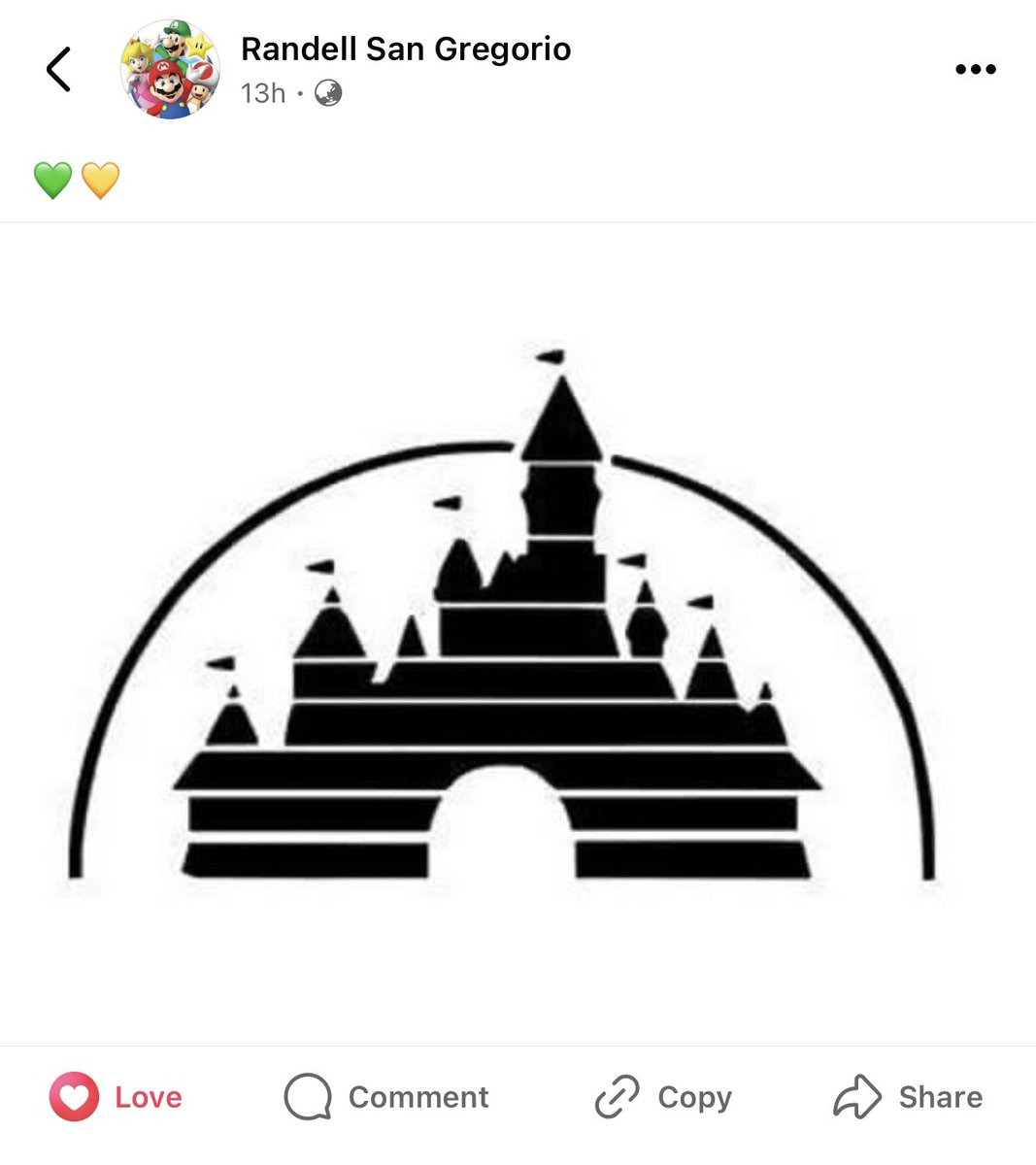 TamsMedia_'s tweet photo. The FEU Cheering Squad head coach, Randell San Gregorio, posted a Disney logo with a green and gold heart on his Facebook account. Who's excited for the UAAP CDC 2024? https://t.co/jiJjVg8IT2