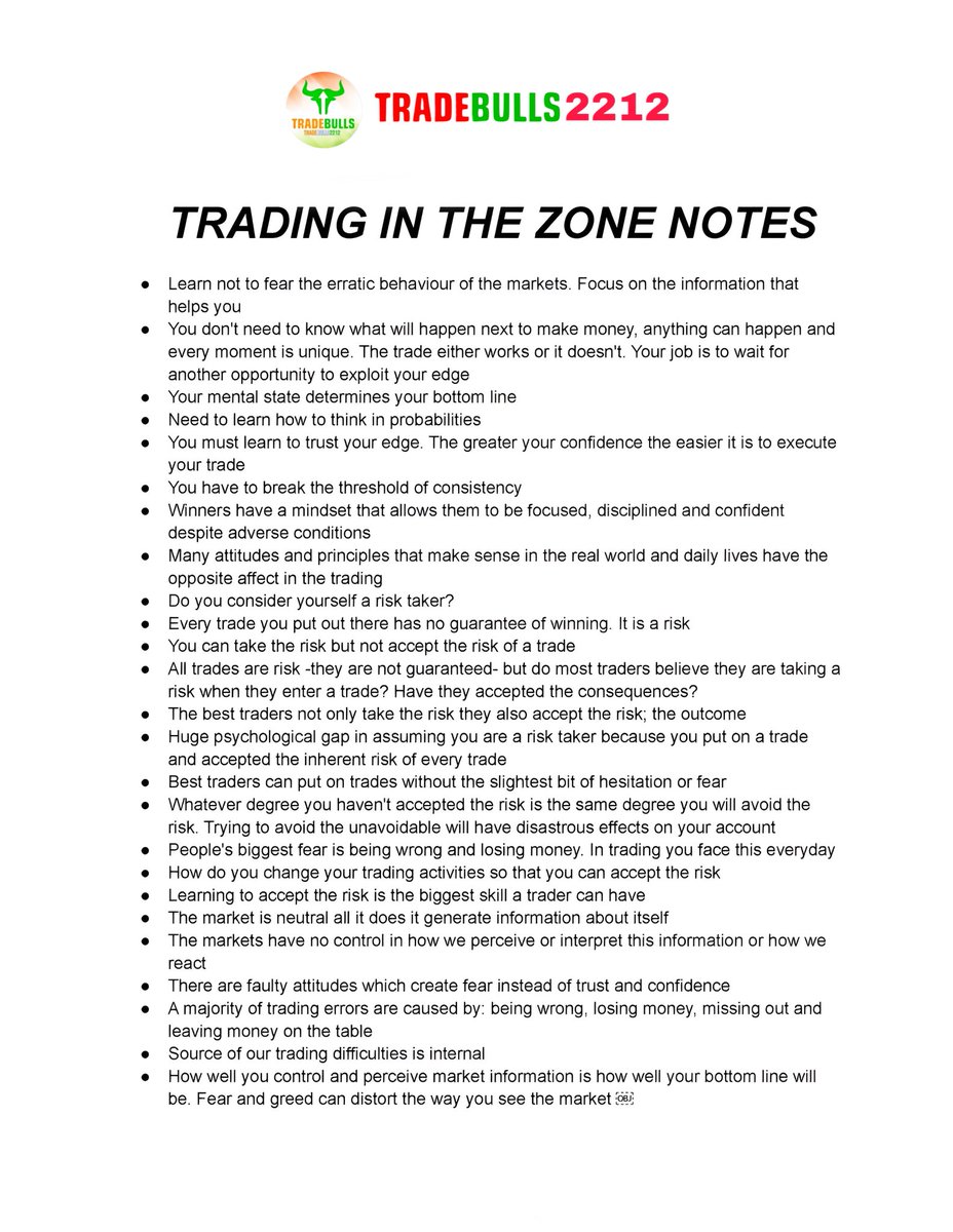 TradeBulls_2212's tweet image. TRADING IN THE ZONES NOTES.

@TradeBulls_2212 
#tradingrules #tradingstrategy #trading