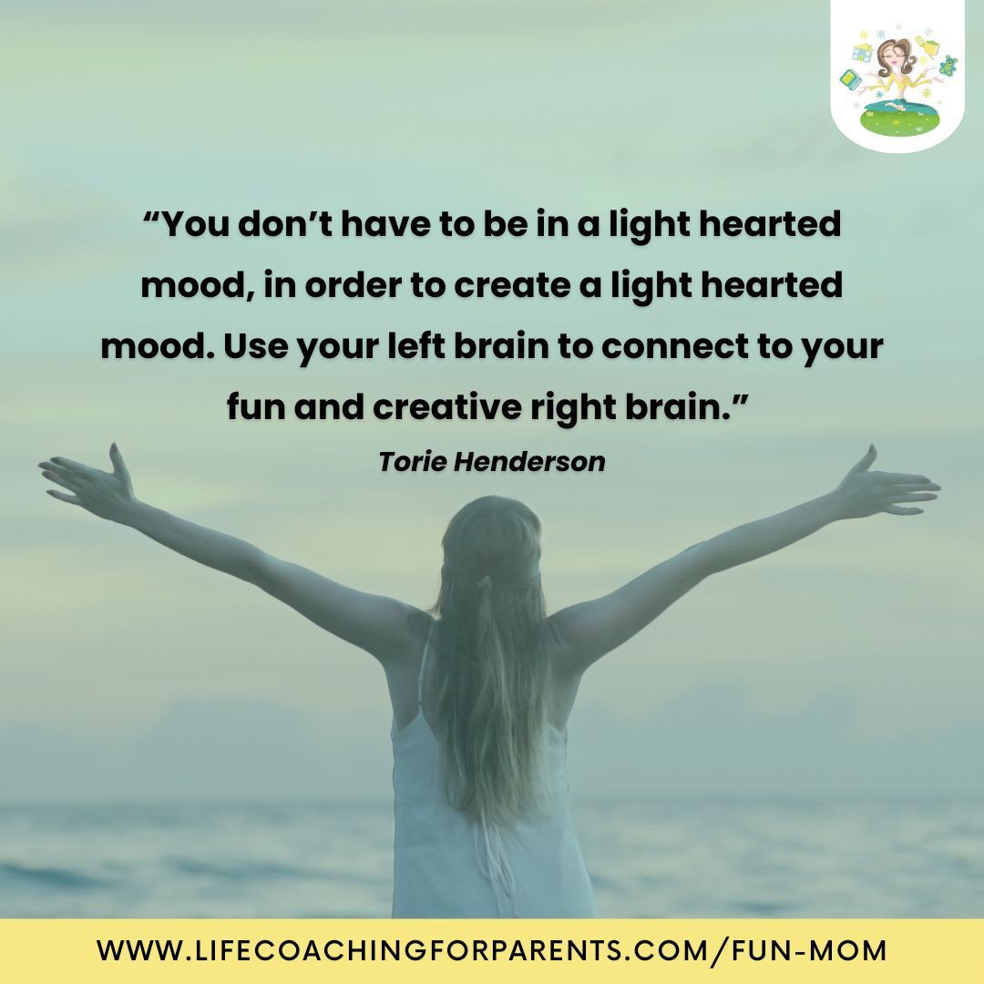 TorieHenderson's tweet photo. “You don’t have to be in a light-hearted mood, in order to create a light-hearted mood. Use your left brain to connect to your fun and creative right brain.”  -Torie Henderson   https://t.co/UJqXR4i1to 

#ParentingTips #Supermom #ParentingAdvice #FunWithKids #AdolescentParenting https://t.co/BwlMZNBhd7