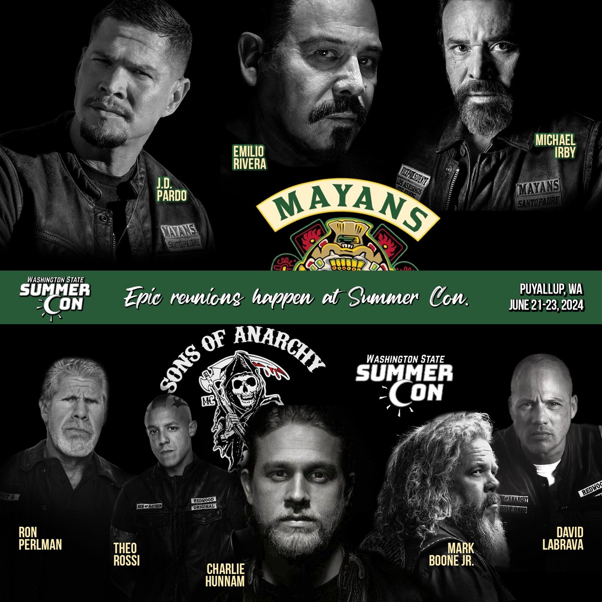 PhillyCyberGeek's tweet image. SONS OF ANARCHY / MAYANS M.C.

Charlie Hunnam
@TheoRossi
@DavidLabrava
@JDPardo
Michael Irby
Emilio Rivera
Ron Perlman 
Mark Boone Junior

#SonsOfAnarchy #SOA #SAMCRO #MayansMC #MayansFX #Action #CrimeDrama