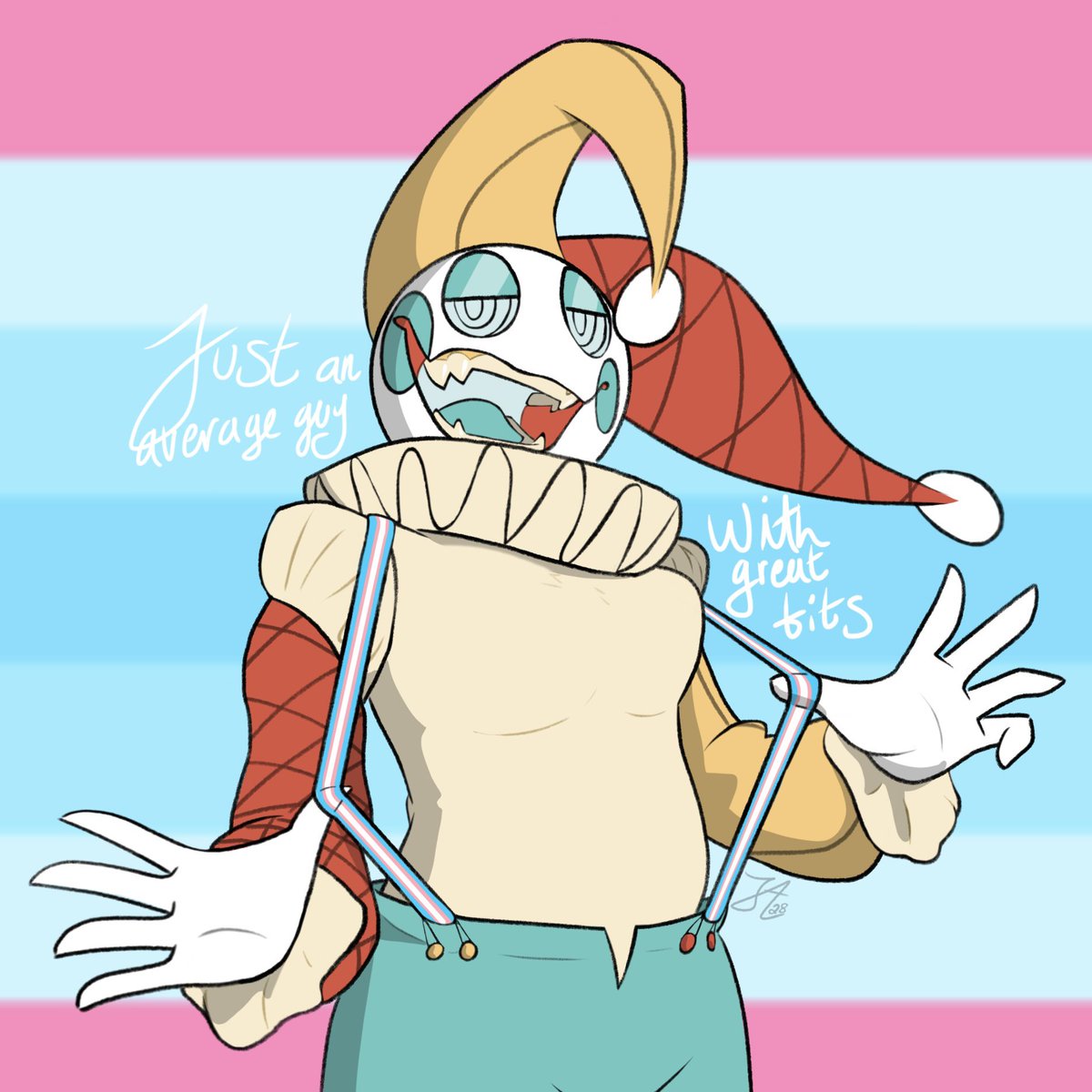 HeyYoFizzyJo's tweet photo. @its_aspan Made some art of my sona the other day to try and help myself feel better about being transmasc with big tiddies 🕺🏻 https://t.co/1ItxBLgmhJ