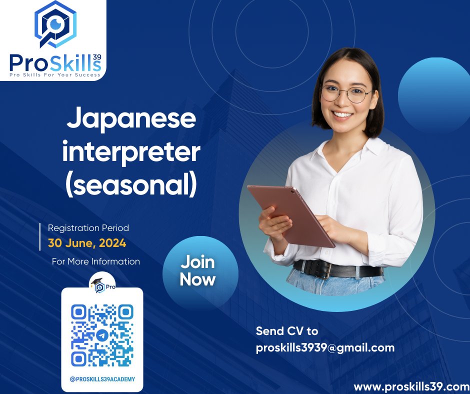😍[Binh Tan, HCM] Japanese interpreter (7-8 month season) ~1200$ gross
👉Click here for more details: proskills39academy.com/2024/06/10/bin…