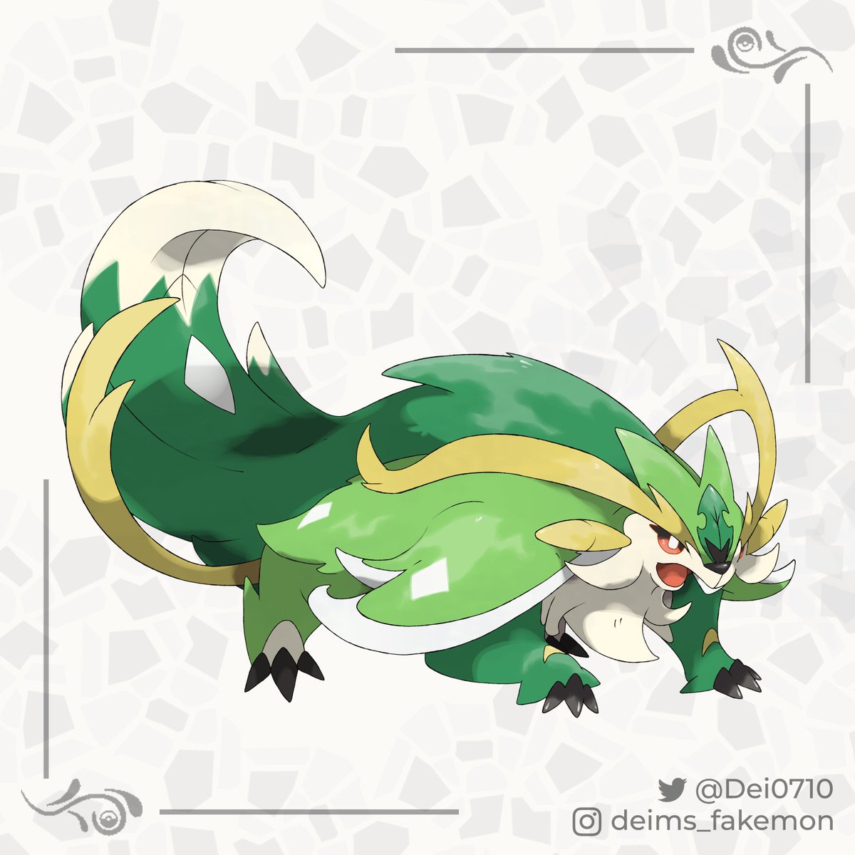 Dei0710's tweet photo. Roicinnuile is the final evolution of the grass starter from the #Snova region. My Icelandic fakedex project!
Roicinnuile is based on a Malabar giant squirrel, a squirrel-cage rotor (a motor's part), castor oil plant, Ratatoskr and a king. Would you choose it? 🐿️⚡️ https://t.co/ckXcM7vXHx